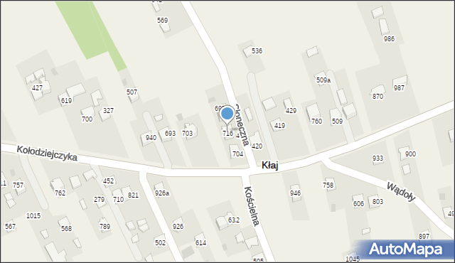 Kłaj, Kłaj, 716, mapa Kłaj