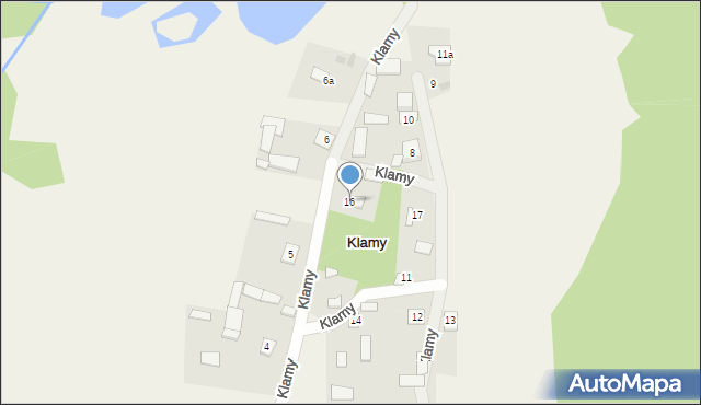 Klamy, Klamy, 16, mapa Klamy