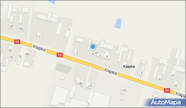 Klapka, Klapka, 4, mapa Klapka