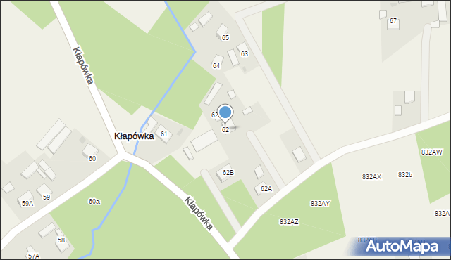 Kłapówka, Kłapówka, 62, mapa Kłapówka