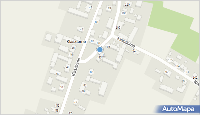 Klasztorne, Klasztorne, 83, mapa Klasztorne