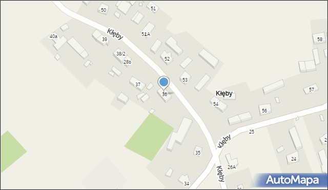 Kłęby, Kłęby, 36, mapa Kłęby