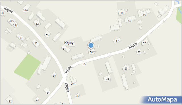 Kłęby, Kłęby, 56, mapa Kłęby