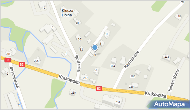 Klecza Dolna, Klecza Dolna, 183, mapa Klecza Dolna