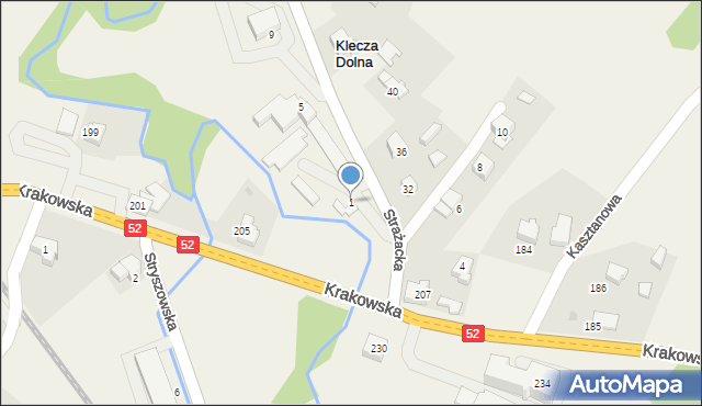 Klecza Dolna, Klecza Dolna, 314, mapa Klecza Dolna