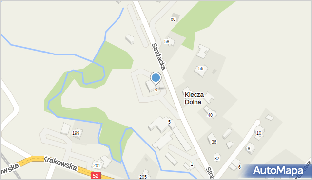 Klecza Dolna, Klecza Dolna, 316, mapa Klecza Dolna