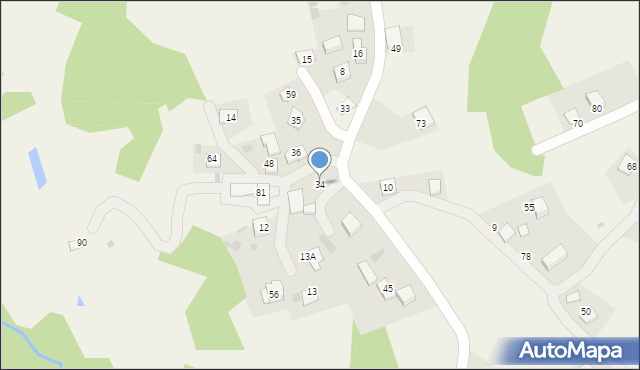 Klęczana, Klęczana, 34, mapa Klęczana