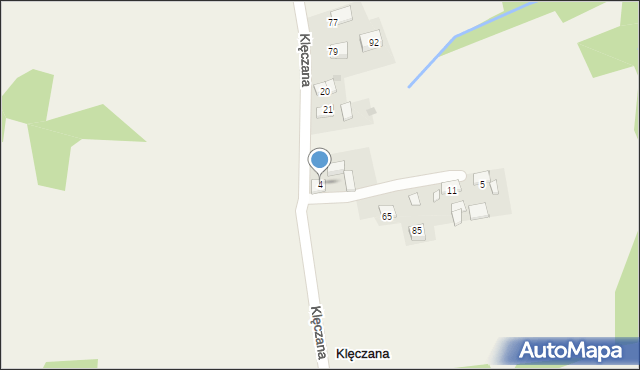 Klęczana, Klęczana, 4, mapa Klęczana