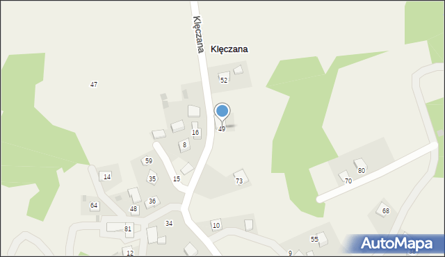 Klęczana, Klęczana, 49, mapa Klęczana