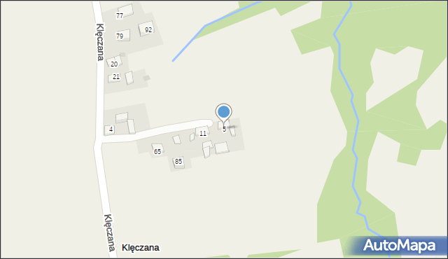 Klęczana, Klęczana, 5, mapa Klęczana