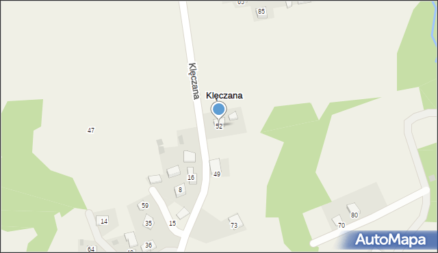 Klęczana, Klęczana, 52, mapa Klęczana