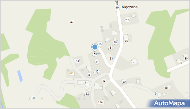 Klęczana, Klęczana, 59, mapa Klęczana