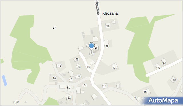 Klęczana, Klęczana, 8, mapa Klęczana