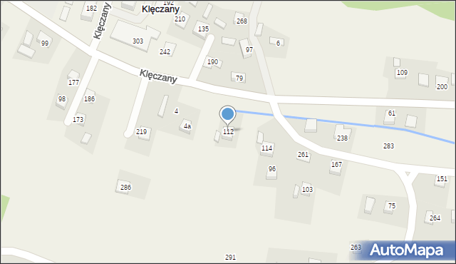 Klęczany, Klęczany, 112, mapa Klęczany