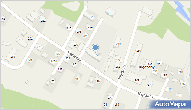 Klęczany, Klęczany, 1A, mapa Klęczany