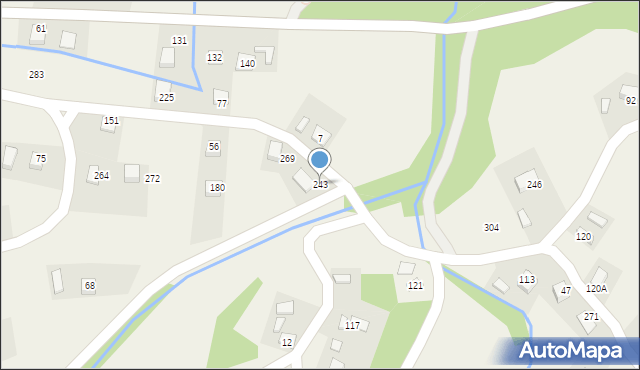 Klęczany, Klęczany, 243, mapa Klęczany