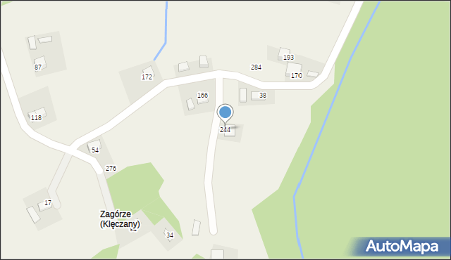 Klęczany, Klęczany, 244, mapa Klęczany