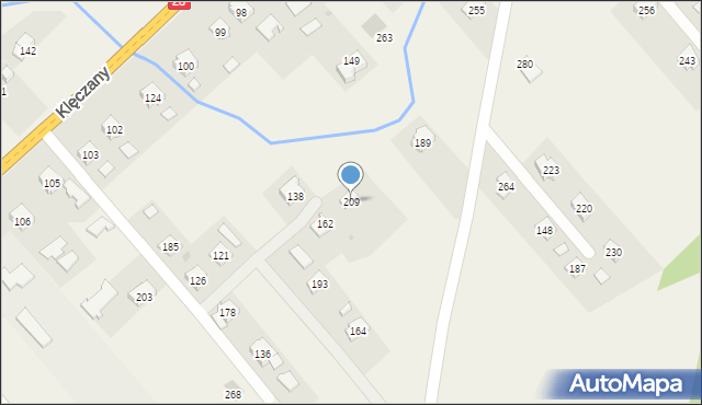 Klęczany, Klęczany, 209, mapa Klęczany
