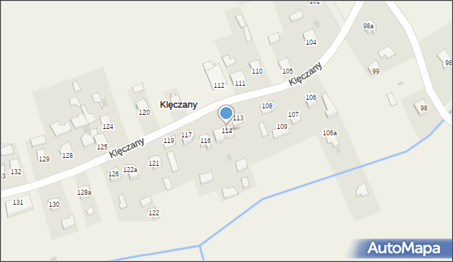 Klęczany, Klęczany, 114, mapa Klęczany