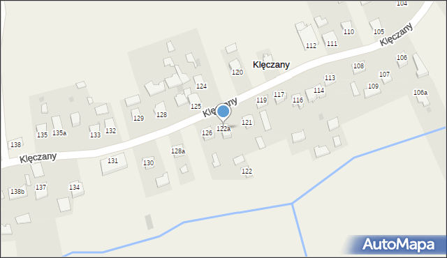 Klęczany, Klęczany, 122a, mapa Klęczany