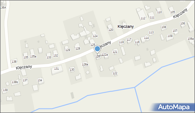 Klęczany, Klęczany, 126, mapa Klęczany