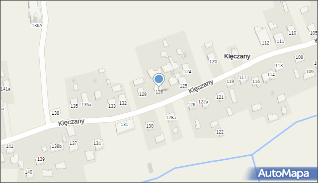 Klęczany, Klęczany, 128, mapa Klęczany