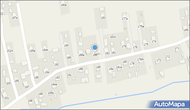 Klęczany, Klęczany, 186, mapa Klęczany