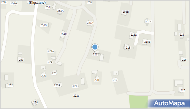 Klęczany, Klęczany, 221, mapa Klęczany