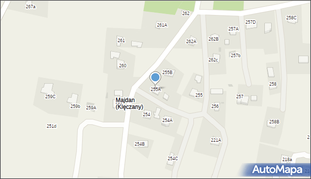 Klęczany, Klęczany, 255A, mapa Klęczany