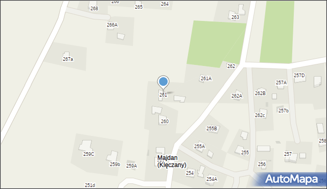 Klęczany, Klęczany, 261, mapa Klęczany