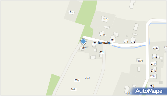 Klęczany, Klęczany, 269, mapa Klęczany