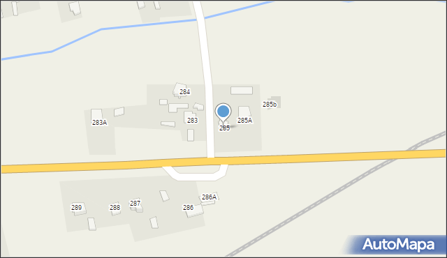 Klęczany, Klęczany, 285, mapa Klęczany