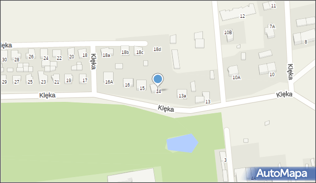 Klęka, Klęka, 14, mapa Klęka