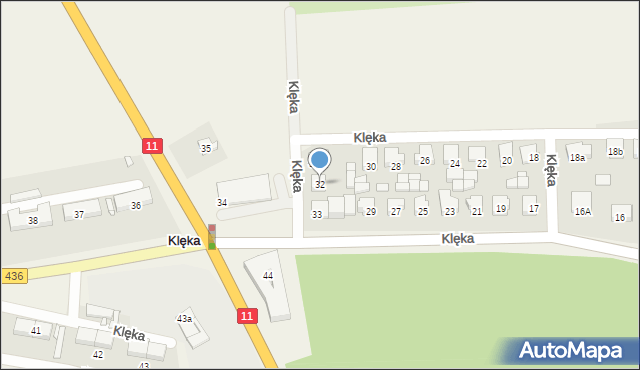 Klęka, Klęka, 32, mapa Klęka