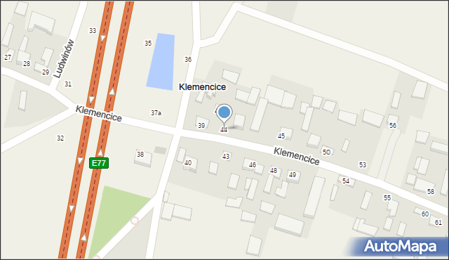 Klemencice, Klemencice, 44, mapa Klemencice