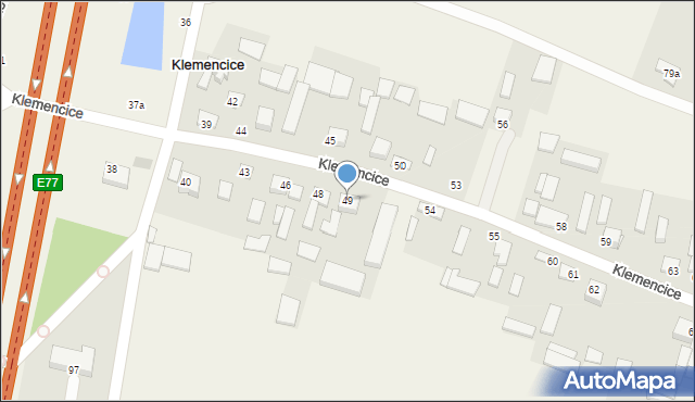 Klemencice, Klemencice, 49, mapa Klemencice