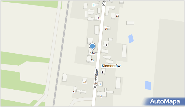 Klementów, Klementów, 33A, mapa Klementów