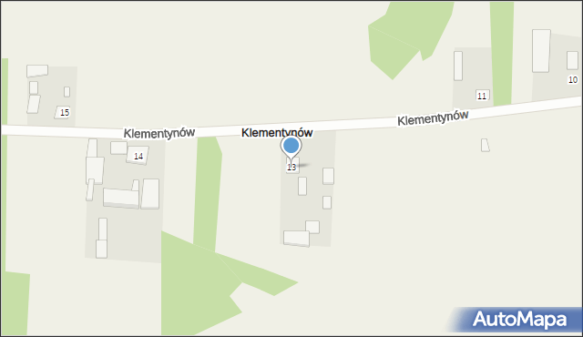 Klementynów, Klementynów, 13, mapa Klementynów