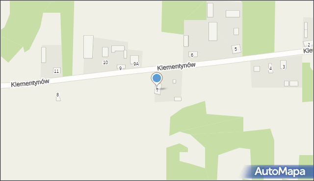 Klementynów, Klementynów, 7, mapa Klementynów