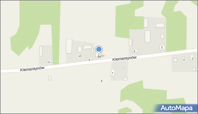 Klementynów, Klementynów, 9A, mapa Klementynów