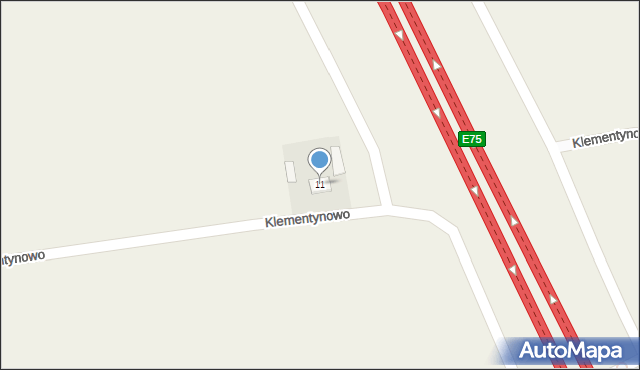 Klementynowo, Klementynowo, 11, mapa Klementynowo