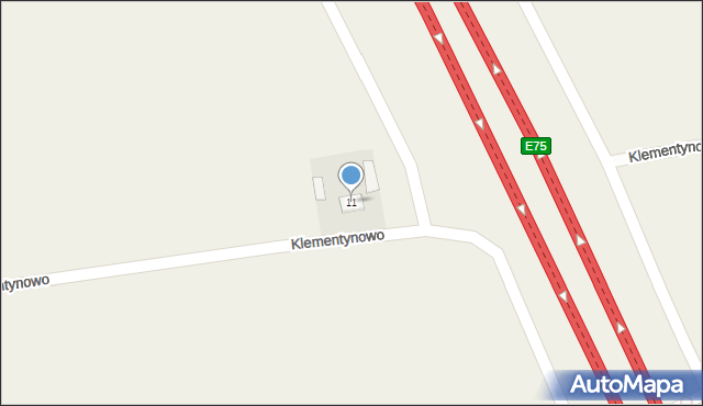 Klementynowo, Klementynowo, 11, mapa Klementynowo