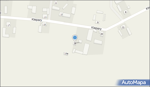 Klepary, Klepary, 19, mapa Klepary