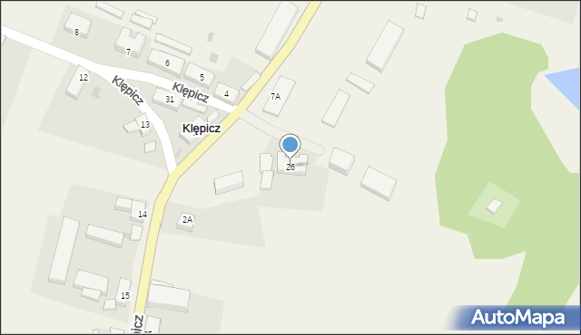 Klępicz, Klępicz, 26, mapa Klępicz