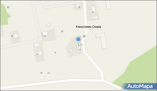 Kleszczewo-Osada, Kleszczewo-Osada, 1, mapa Kleszczewo-Osada