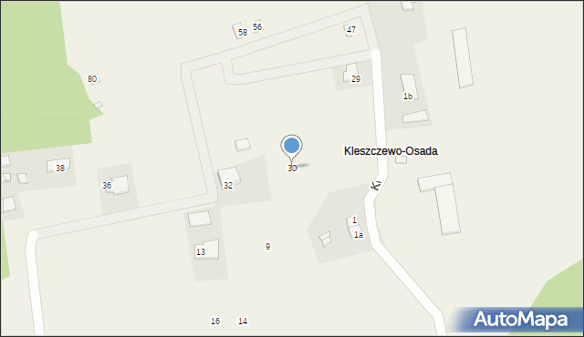 Kleszczewo-Osada, Kleszczewo-Osada, 30, mapa Kleszczewo-Osada