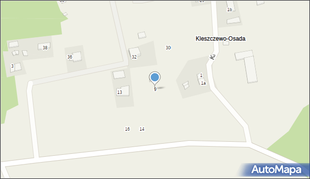 Kleszczewo-Osada, Kleszczewo-Osada, 9, mapa Kleszczewo-Osada