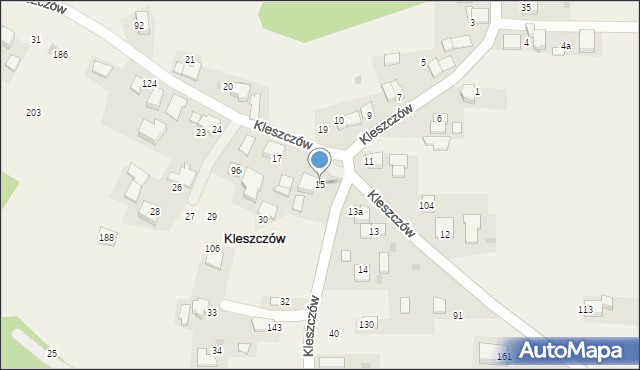 Kleszczów, Kleszczów, 15, mapa Kleszczów