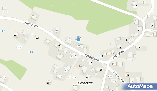 Kleszczów, Kleszczów, 20, mapa Kleszczów