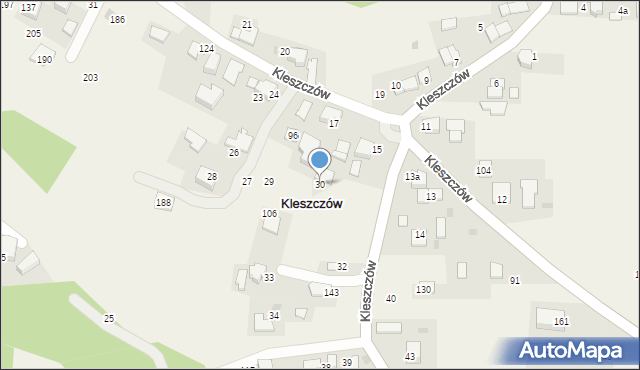 Kleszczów, Kleszczów, 30, mapa Kleszczów